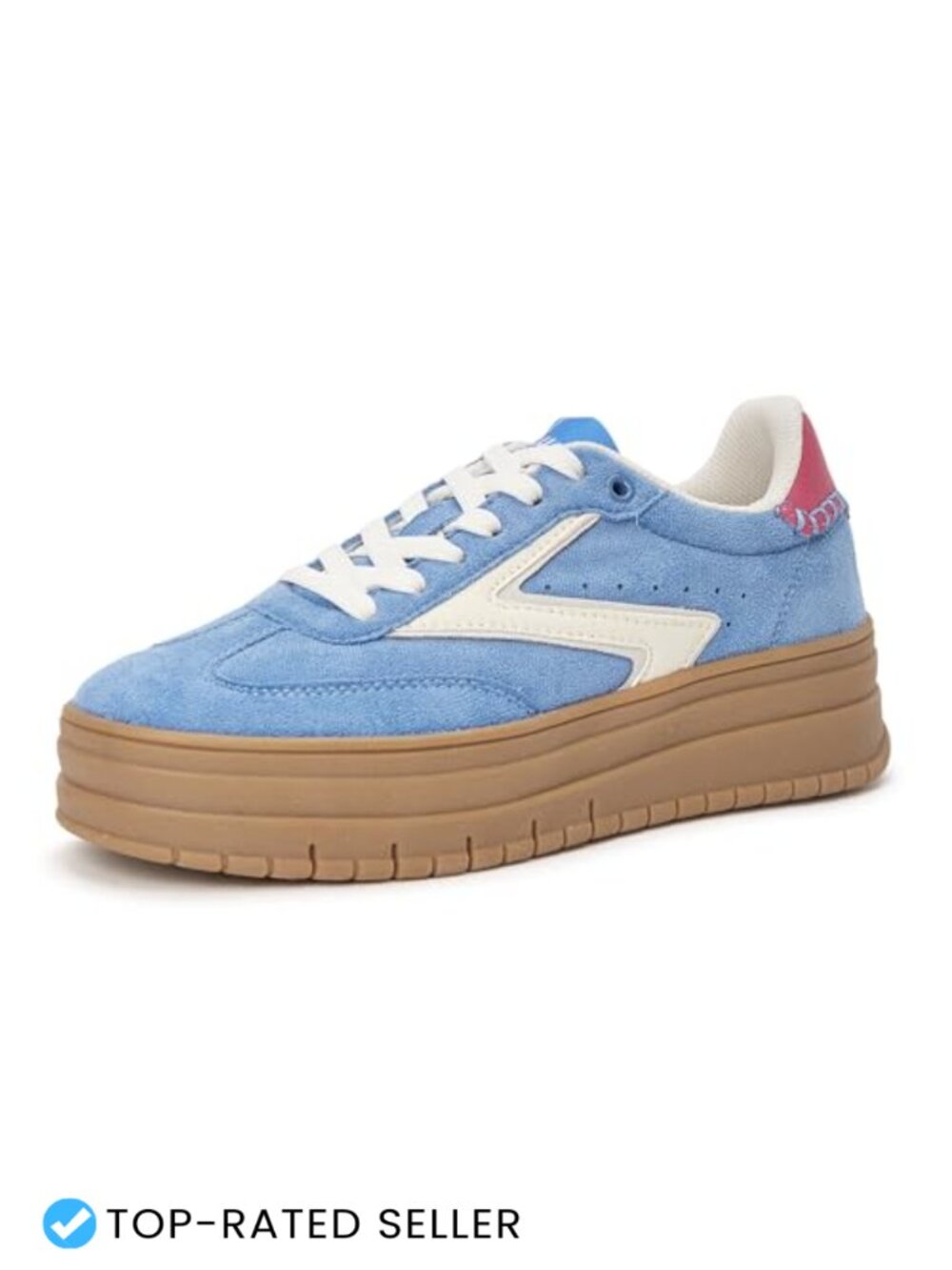 Women's Platform Sneakers Retro Casual Lace-Up Thick Sole Shoes Rubber Outsole